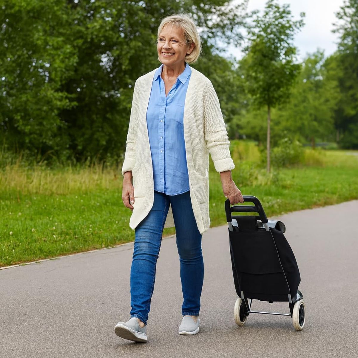 GENERICO - Coche de Mercado con Bolsillo Y Cierre Resistente 45 Kg