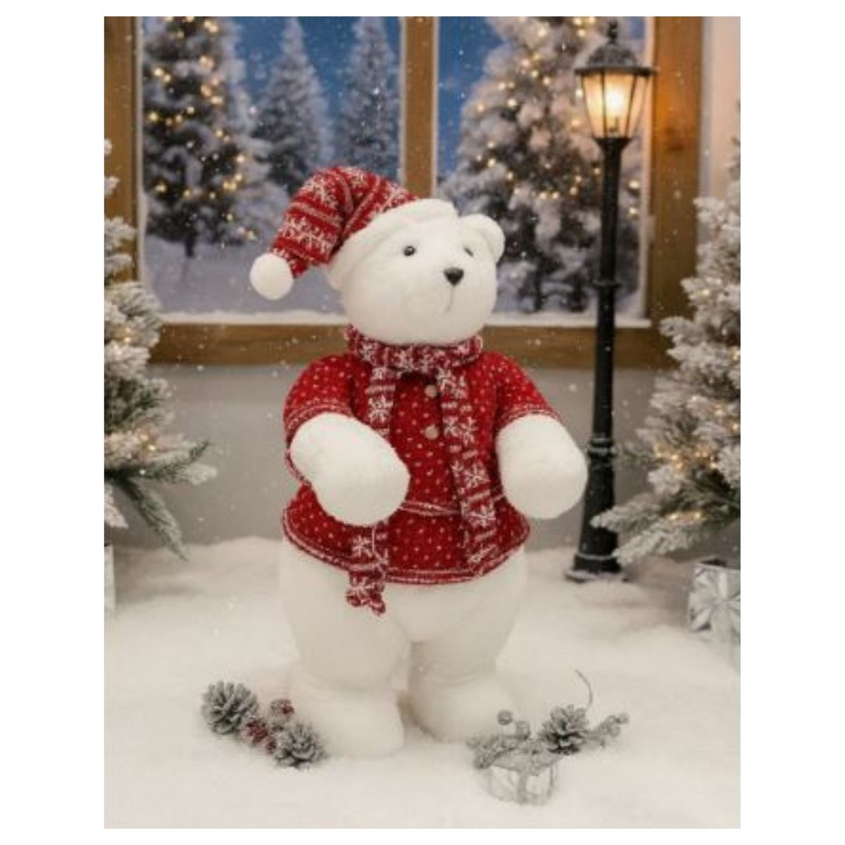 GENERICO - Oso Navideño Decorativo  Tierno Elegante y Perfecto para tu Hogar