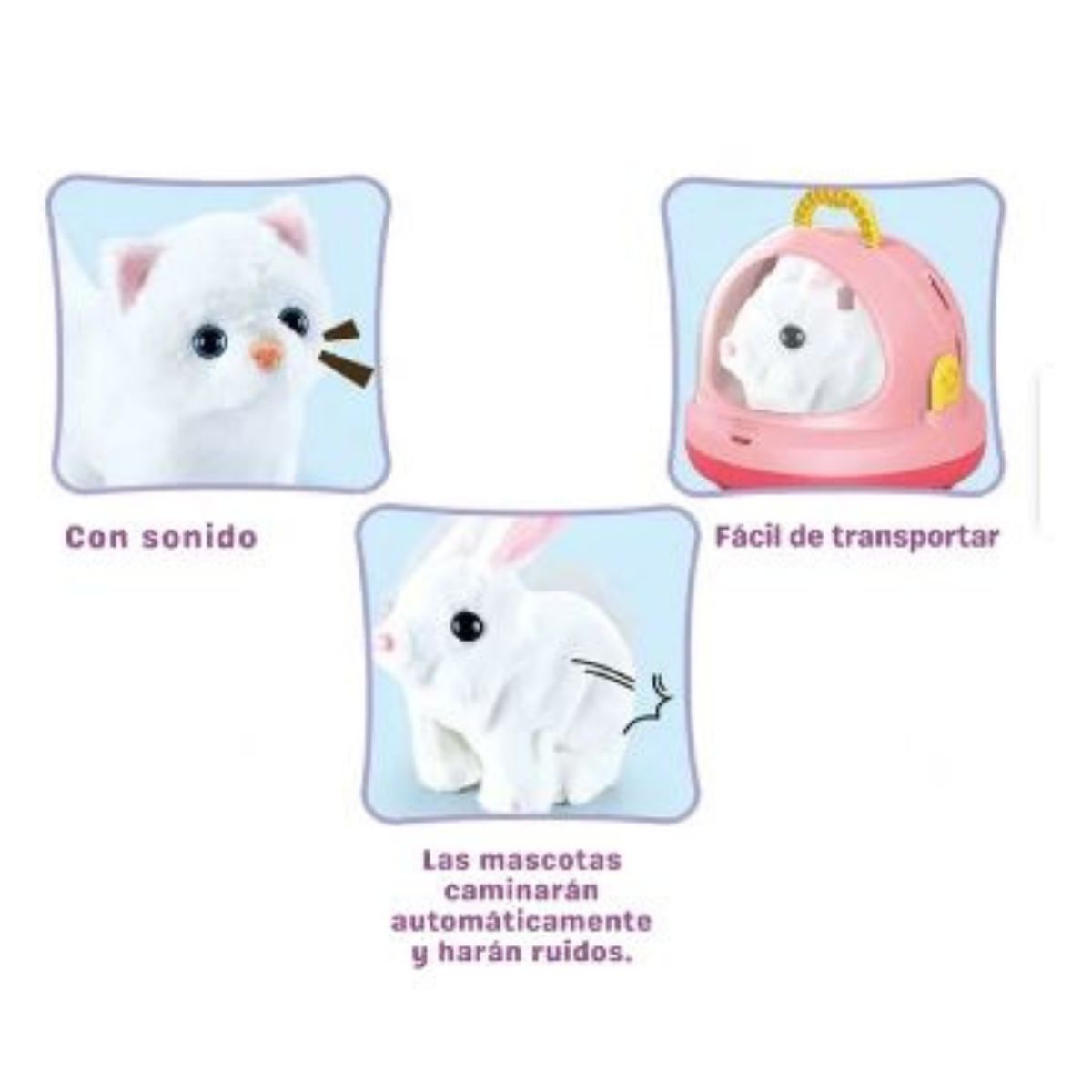 GENERICO - Conejito Interactivo con Sonido + Accesorios  ¡Tu Mascota Ideal