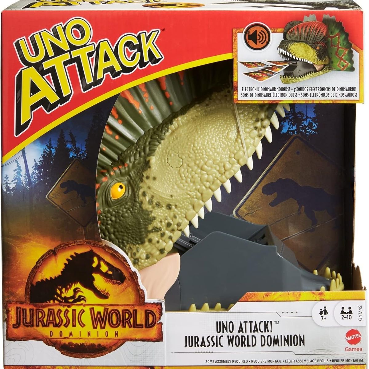 JURASSIC WORLD - UNO Jurassic World  Edición con Dilofosaurio Lanzacartas