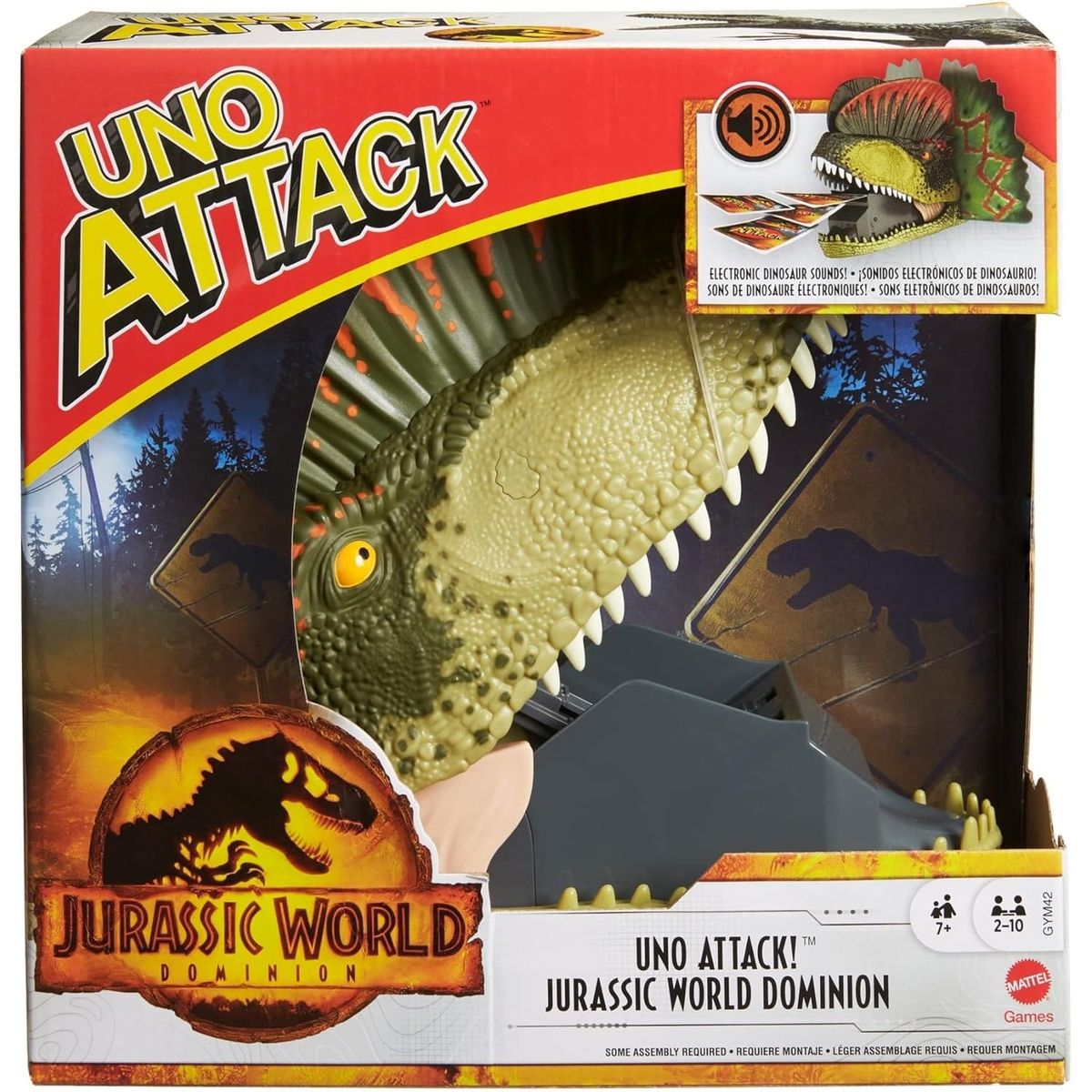 JURASSIC WORLD - UNO Jurassic World  Edición con Dilofosaurio Lanzacartas