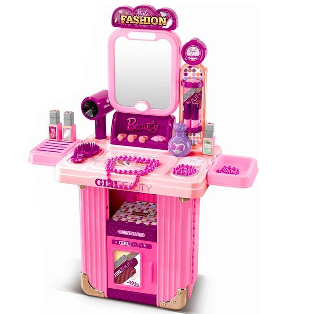 GENERICO - Maleta De Belleza Infantil Con Ruedas  2 en 1 Niña