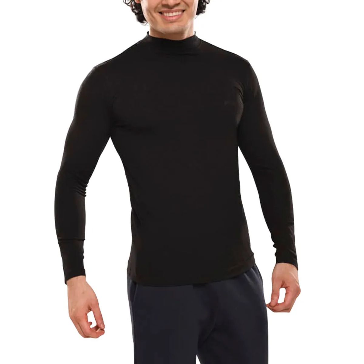 GENERICO - Polo Camiseta Calentador térmico para Hombre cuello alto cafarena