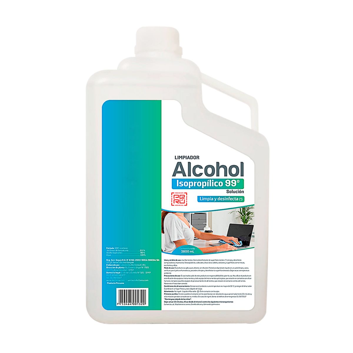 GENERICO - Alcohol Isopropílico 99° Galón de 3800 ML