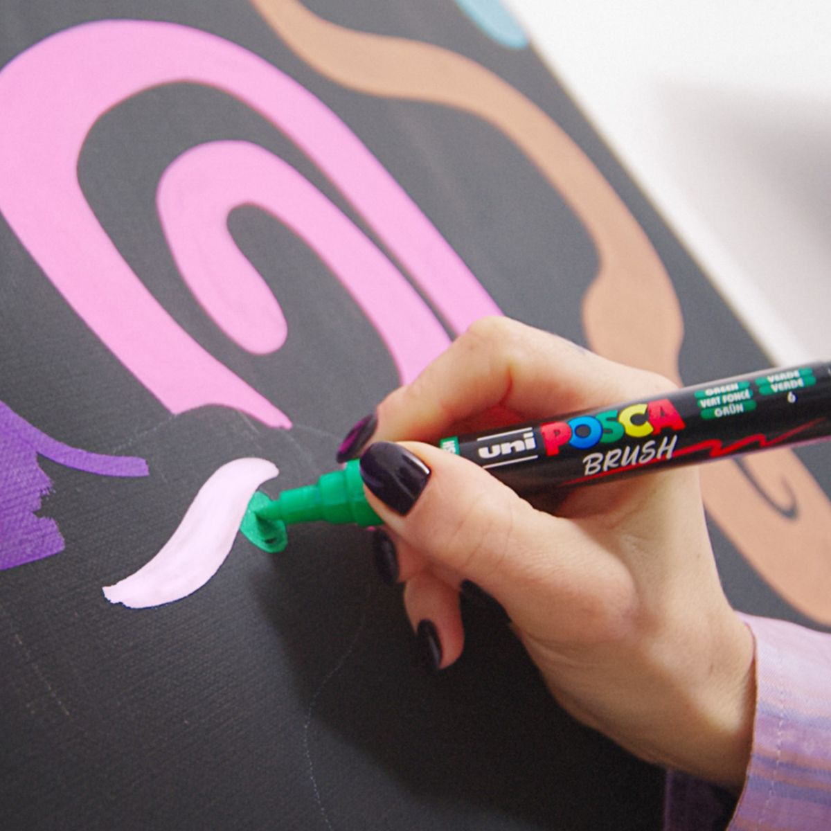 POSCA - POSCA Marcador Punta Brush PC-5BR Negro