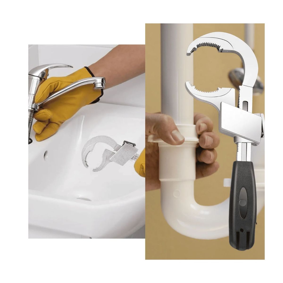 ROHS - LLAVE GASFITERIA PROFESIONAL + ADAPTADOR DE PISTOLA PARA CLAVOS