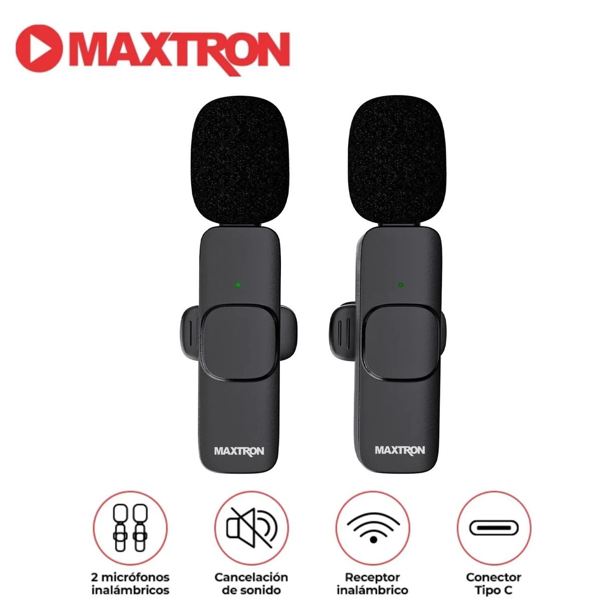 MAXTRON - Micrófono Inalámbrico Solapa Maxtron Artris Mx M168 Negro