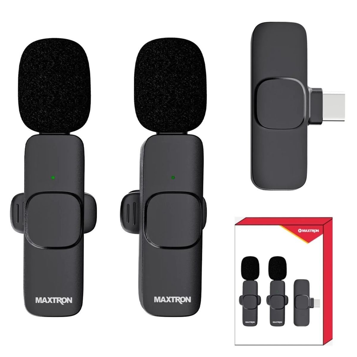 MAXTRON - Micrófono Inalámbrico Solapa Maxtron Artris Mx M168 Negro