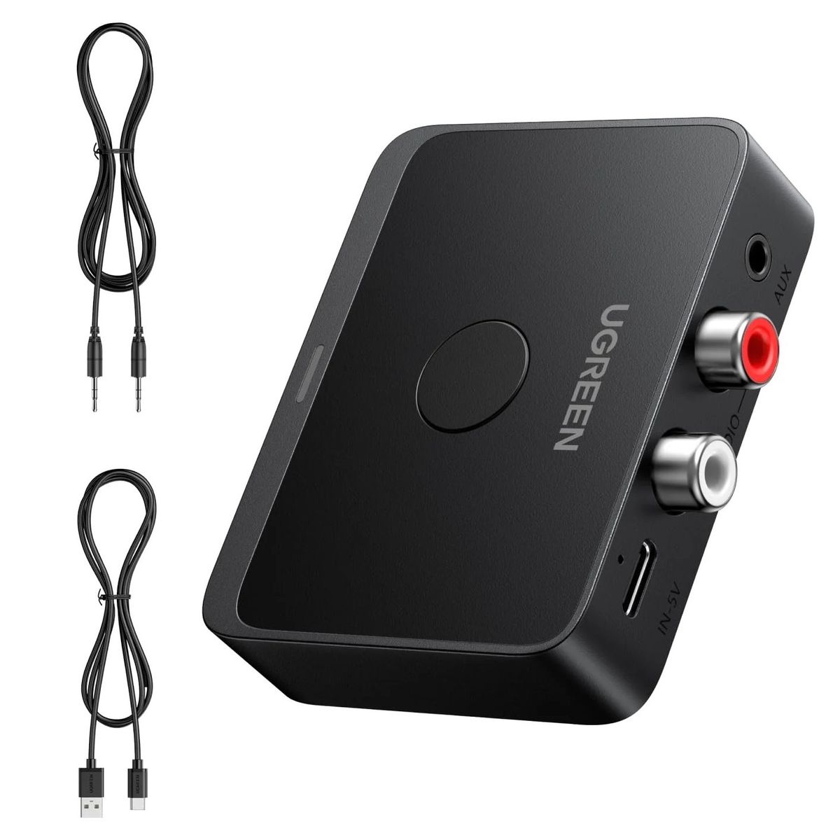 UGREEN - Adaptador de Audio Bluetooth 6.0 Hi-Res Receptor 2x RCA 3.5mm LDAC, AAC y SBC Ugreen BT505 - 55545