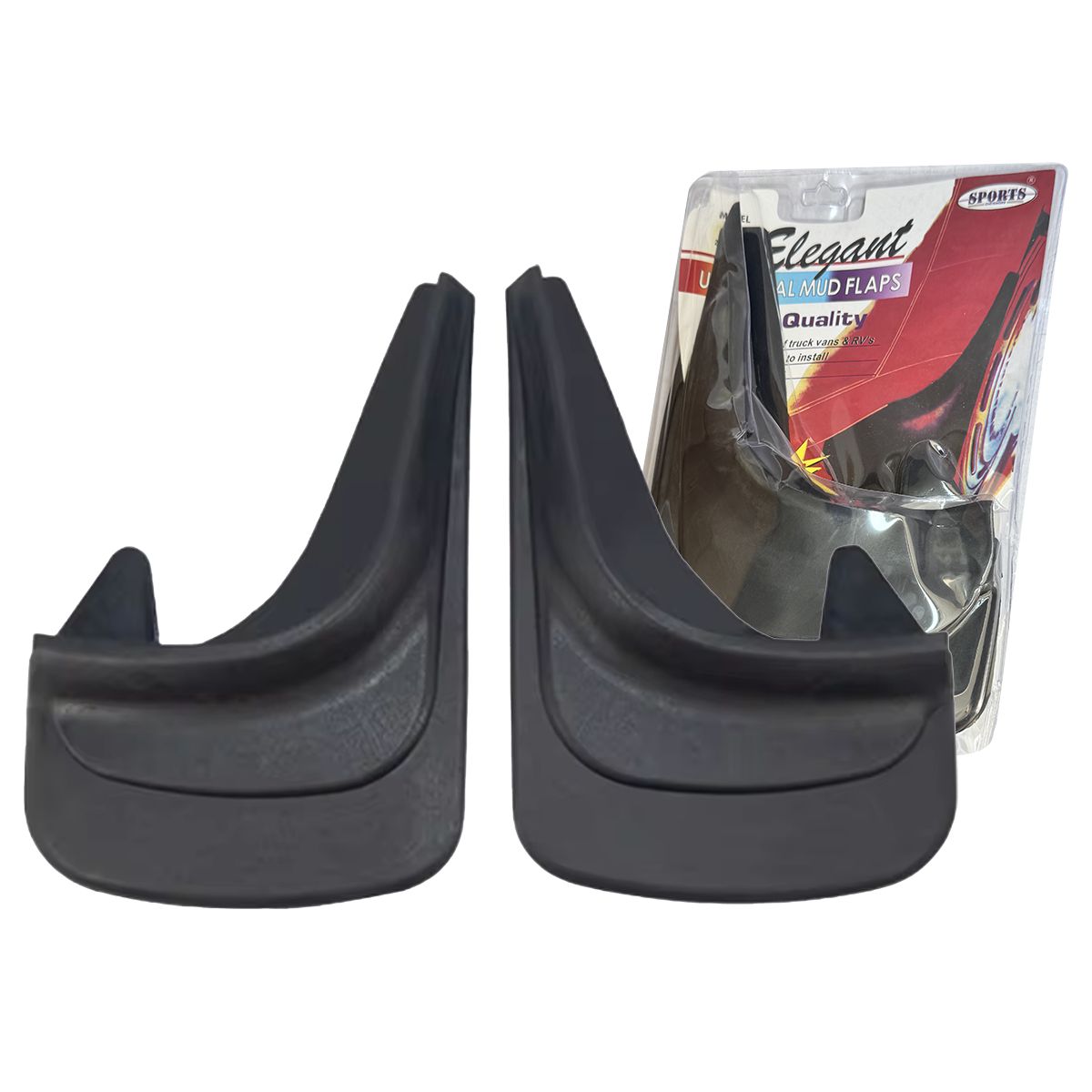 GENERICO - Tapabarro Para Automóvil flexible Universal 32x22cm Negro 2PCS