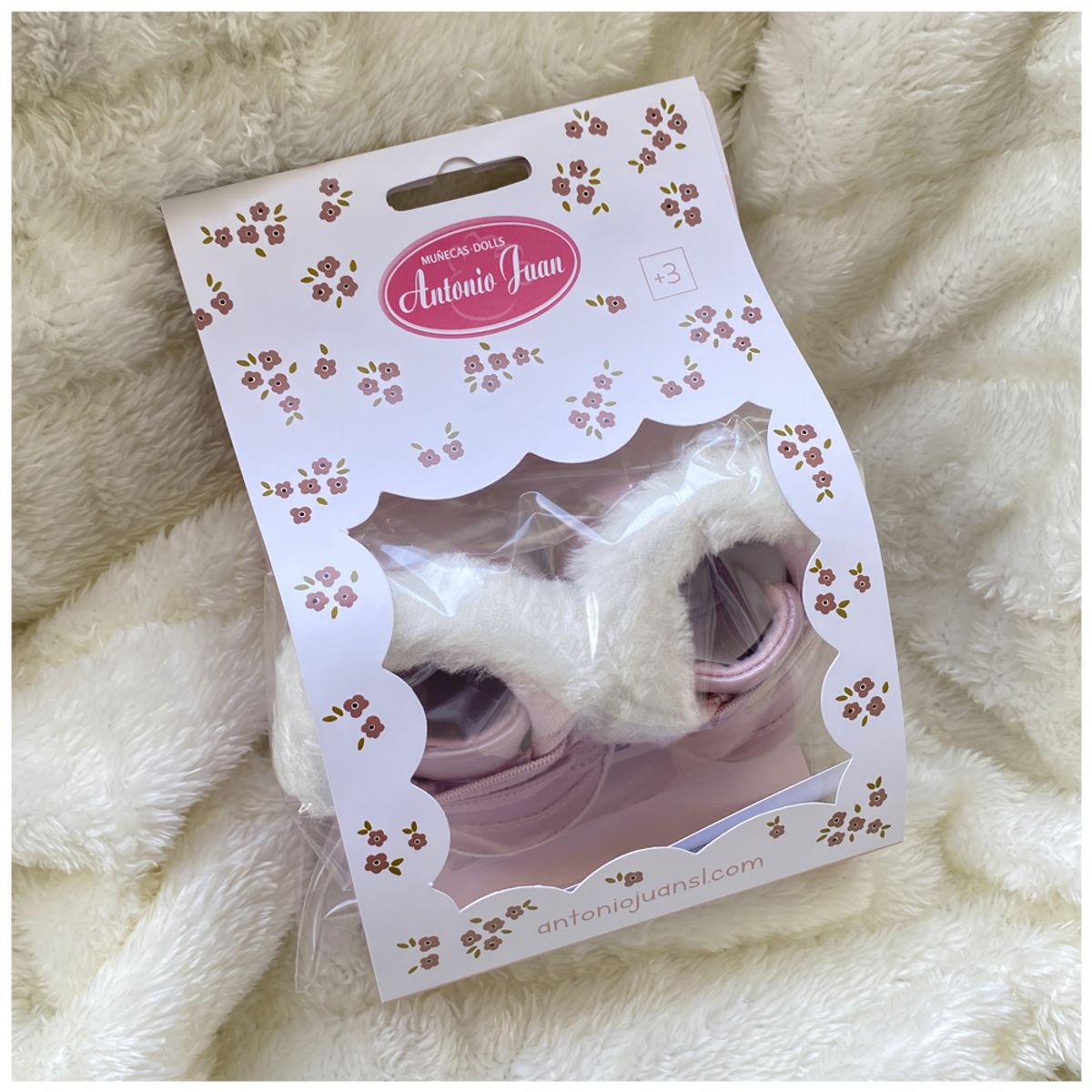 ANTONIO JUAN - Zapatos Antonio Juan Para Muñecas Reborn 42 cm - Zapatillas Rosa Peluche