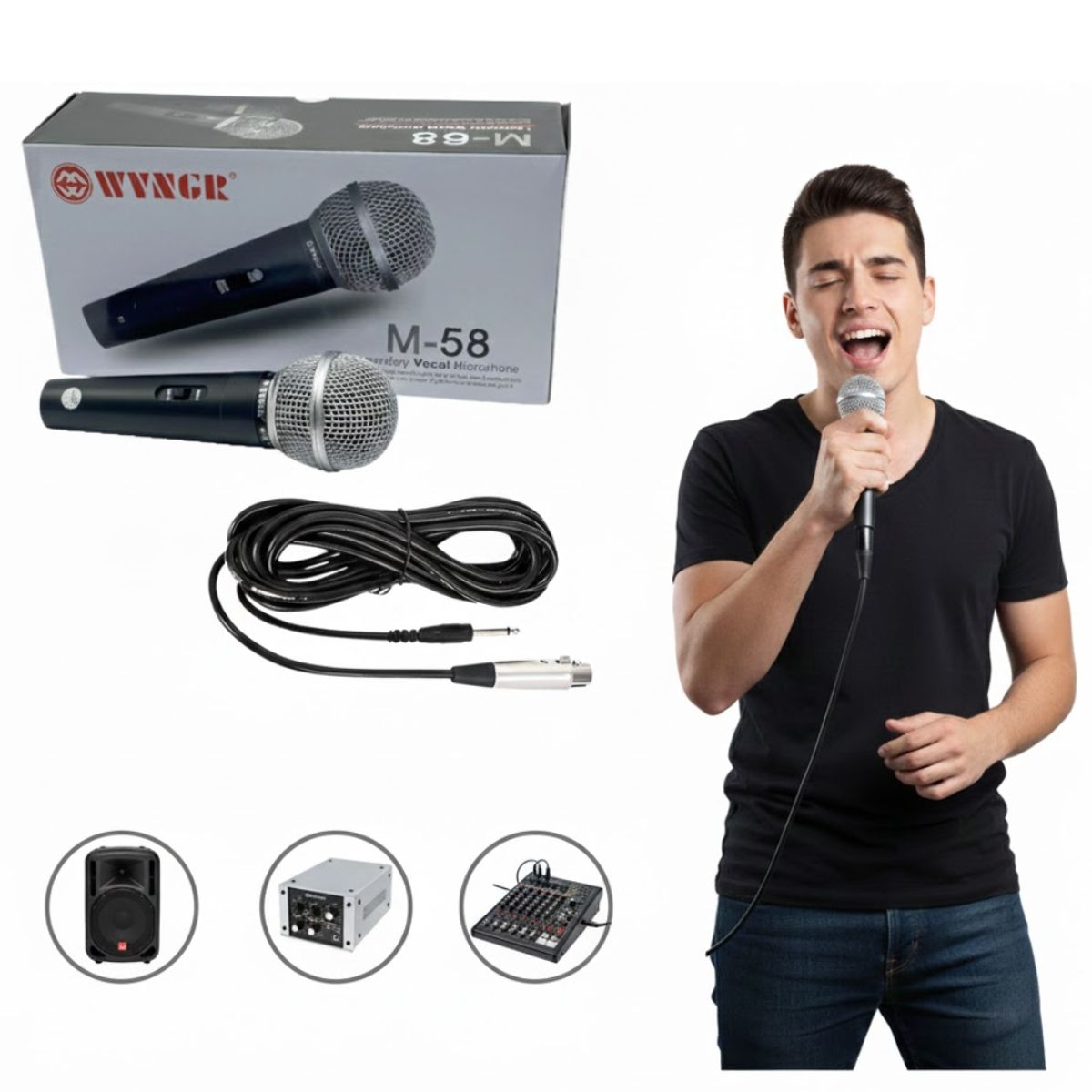 SEISA - Micrófono Dinámico Profesional de Mano con Conexión XLR Ideal para Voces y Karaoke
