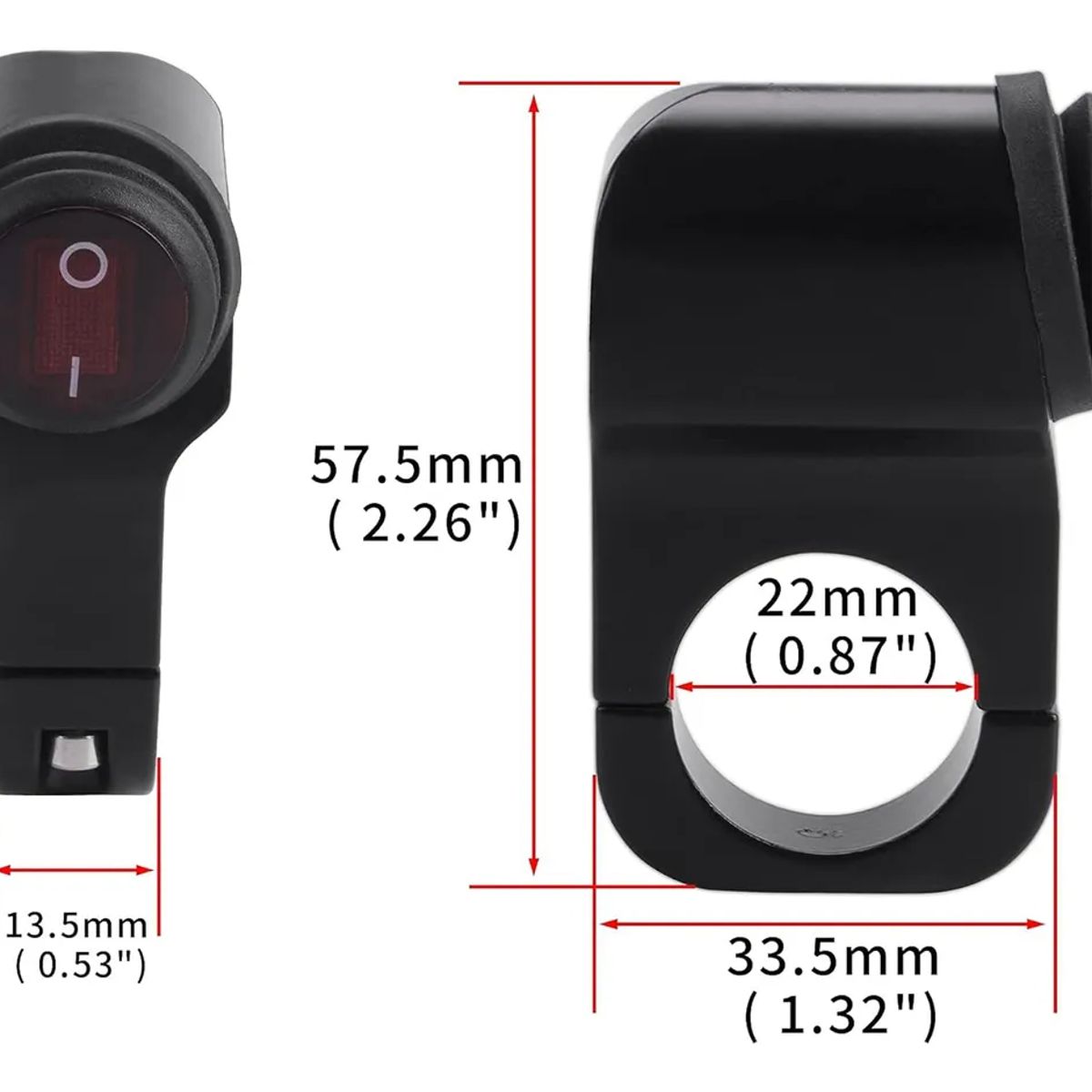 GENERICO - Interruptor De Luz Para Motocicleta Switch De Aluminio Con Led