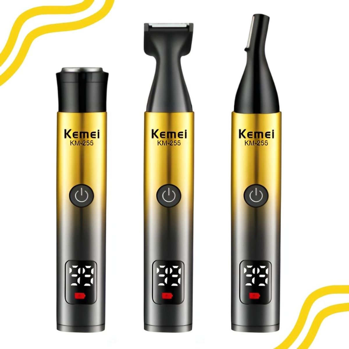 KEMEI - Recortadora Kemei 3 en 1 KM-255