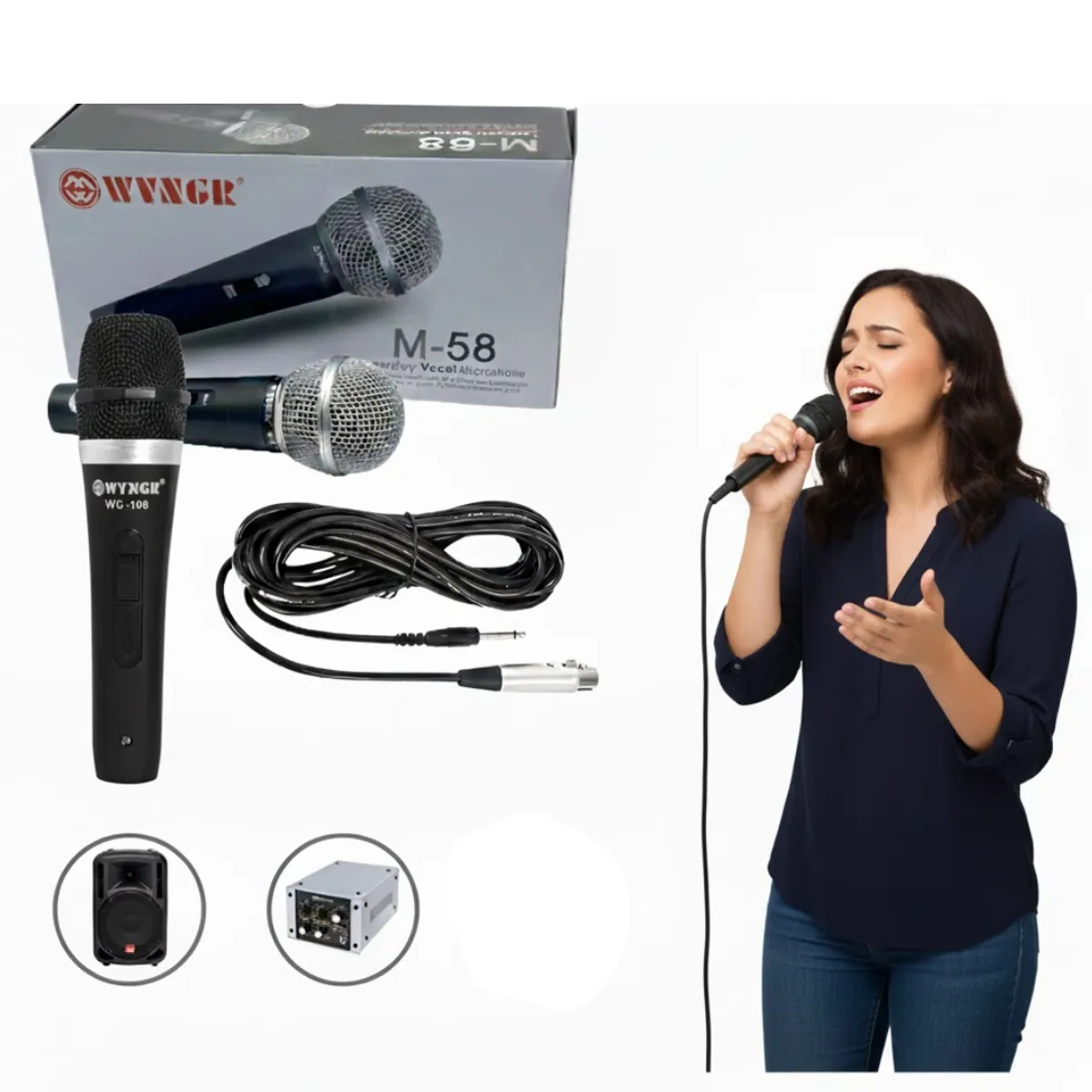 SEISA - Micrófono Dinámico con Cable para Karaoke y Canto Alta Sensibilidad y  Calidad de Voz