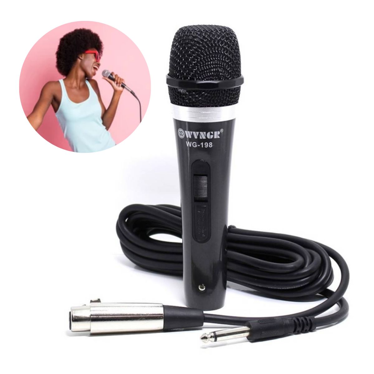 SEISA - Micrófono Dinámico con Cable para Karaoke y Canto Alta Sensibilidad y  Calidad de Voz