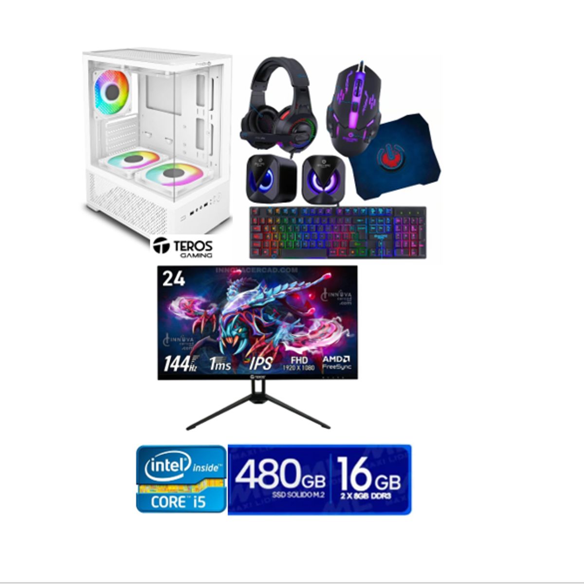 INTEL - COMPUTADORA DE ESCRITORIO CORE I5 3470 16GB DE RAM SSD 480GB