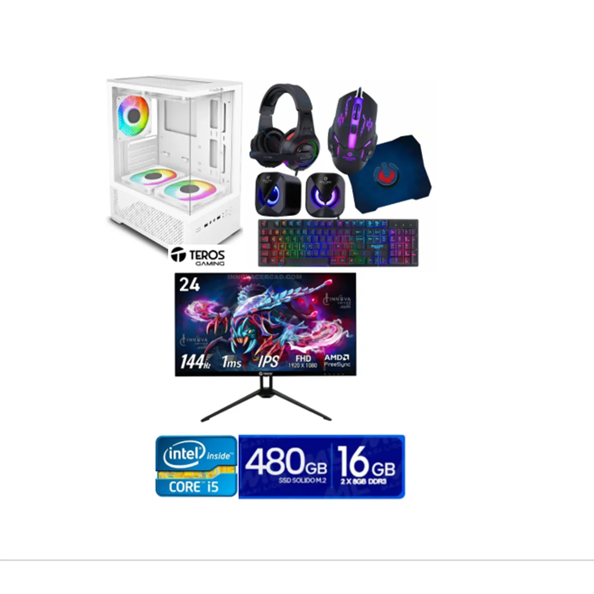 INTEL - COMPUTADORA DE ESCRITORIO CORE I5 3470 16GB DE RAM SSD 480GB