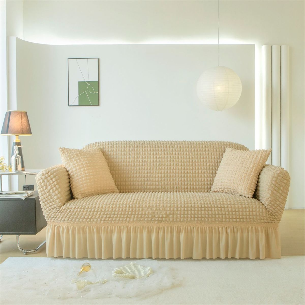 SALA FABULOSA - Funda de mueble 3-2-1 burbuja  - Crema