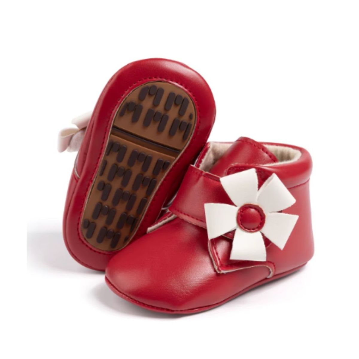 GENERICO - Botin Rojo Florcita para bebés 06 a 18 meses - Wawita Love