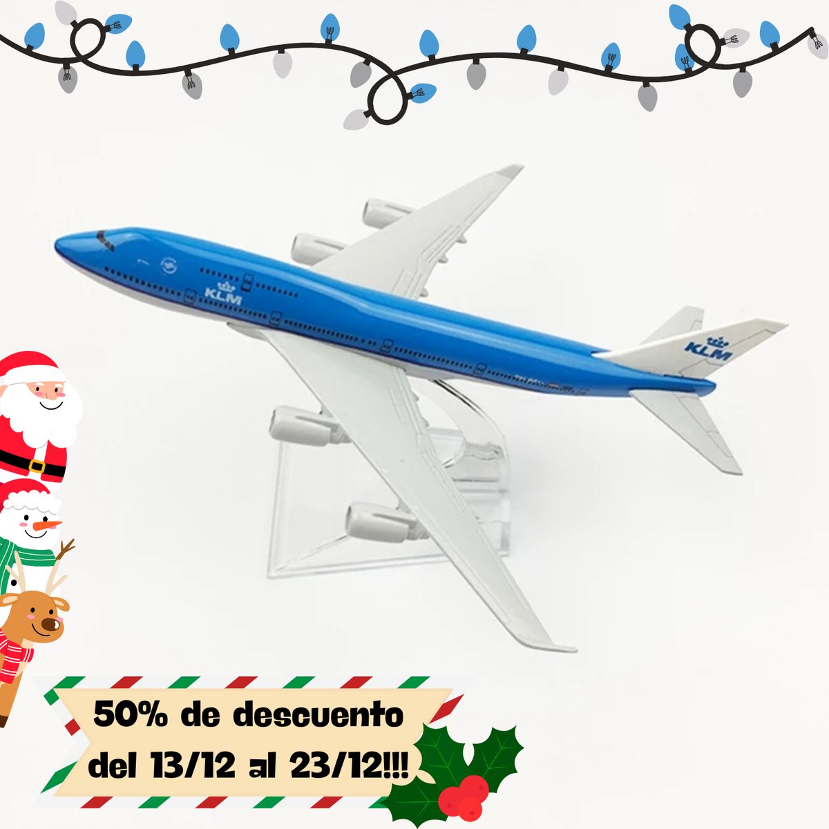 GENERICO - Avión de Metal a escala 15cm B747 K