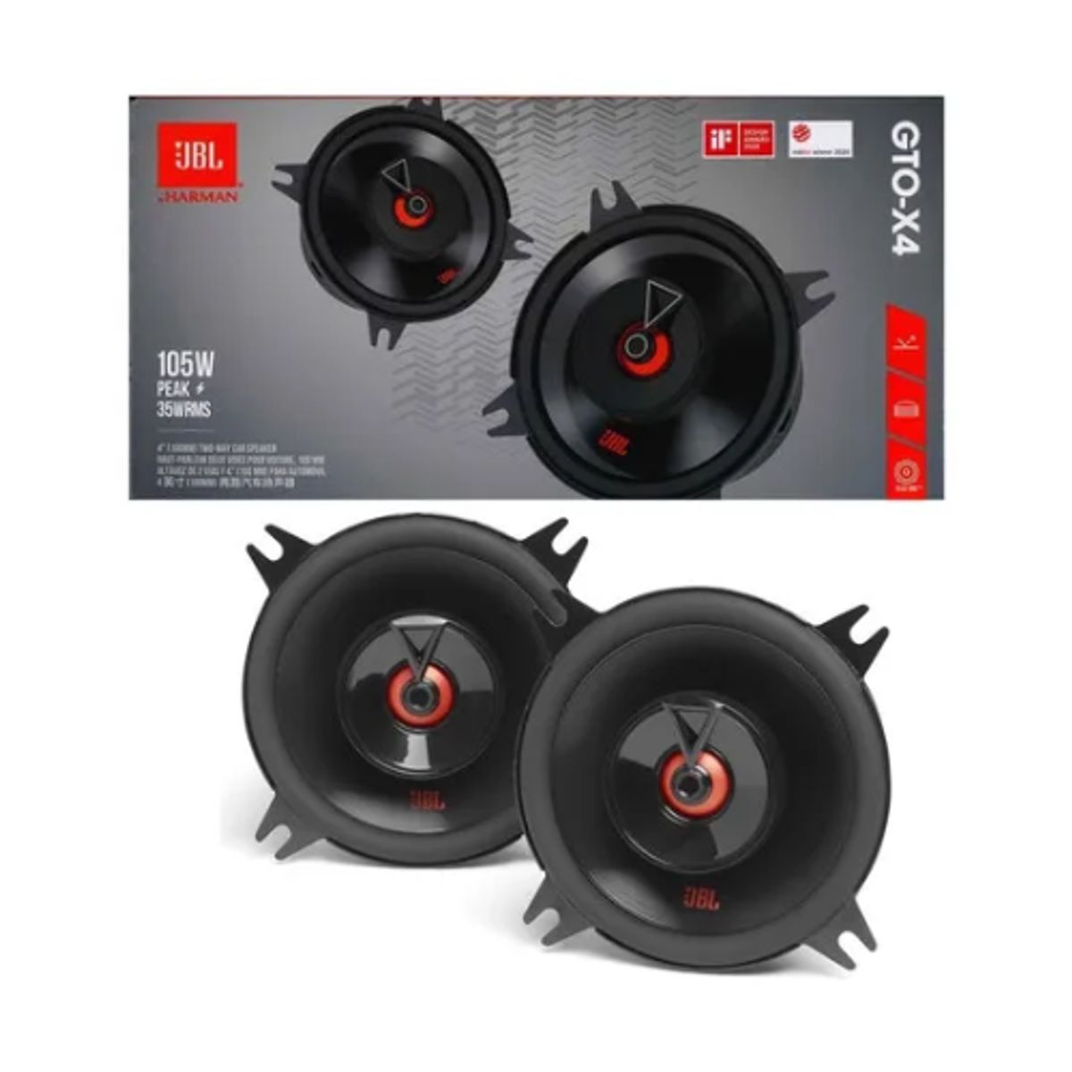 GENERICO - SET DE PARLANTES JBL GTO-X4 105WTS 4 PULGADAS
