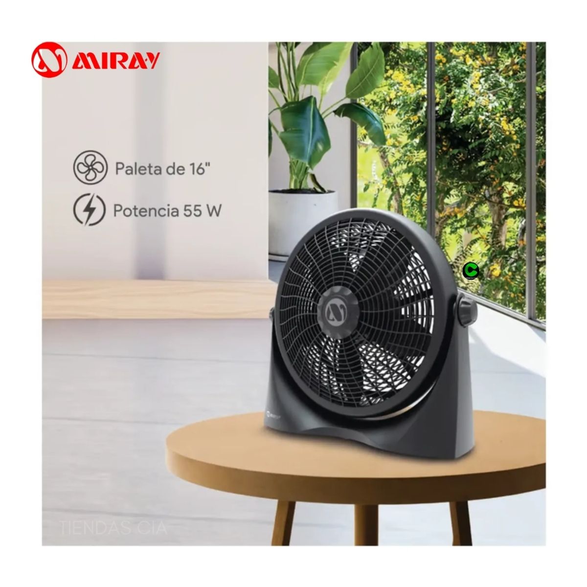 MIRAY - Ventilador de Mesa y Piso MIRAY 55 W VMC-1058 de16 Pulgadas