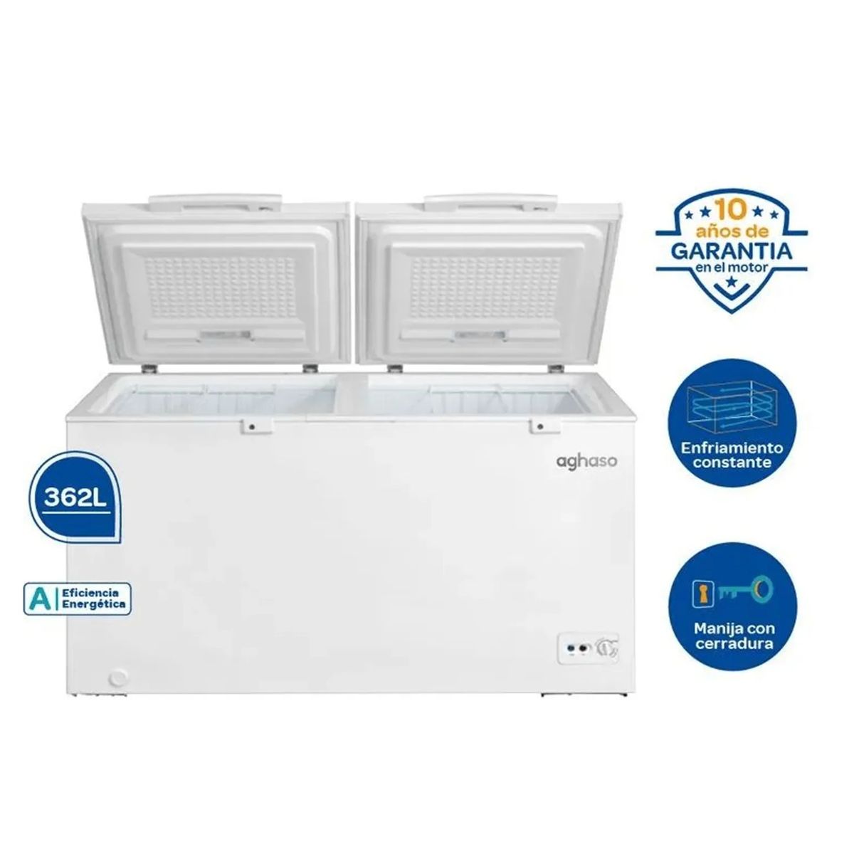 AGHASO - CONGELADORA AGHASO 362 LT DOBLE PUERTA CONG-AGH02