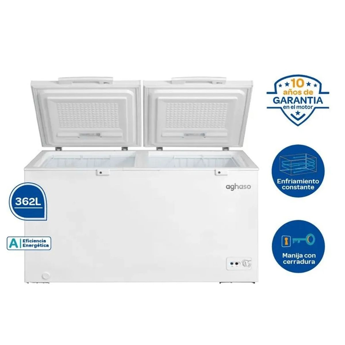AGHASO - CONGELADORA AGHASO 362 LT DOBLE PUERTA CONG-AGH02