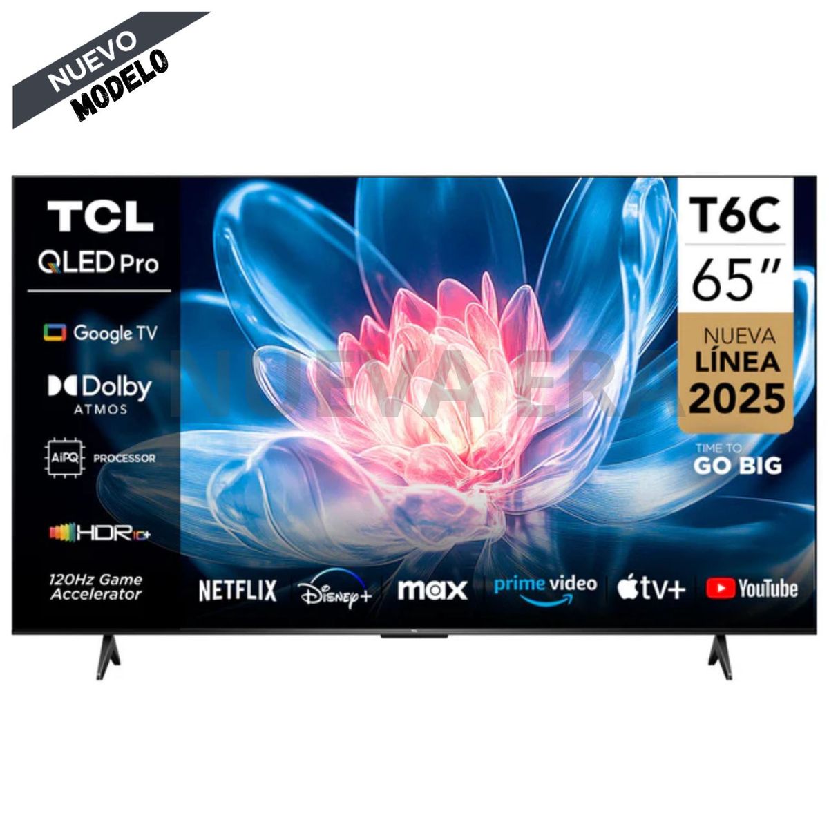 TCL - Smart TV TCL 65” QLED 4K 65T6C  Imagen Ultra Realista Google TV & Dolby Vision