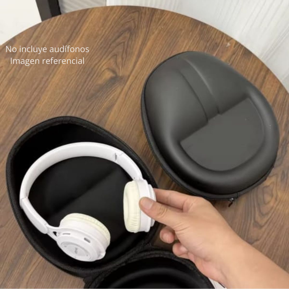 GENERICO - Estuche Rígido Protector Negro para Audífonos Over-Ear - Portátil y Resistente a Golpes