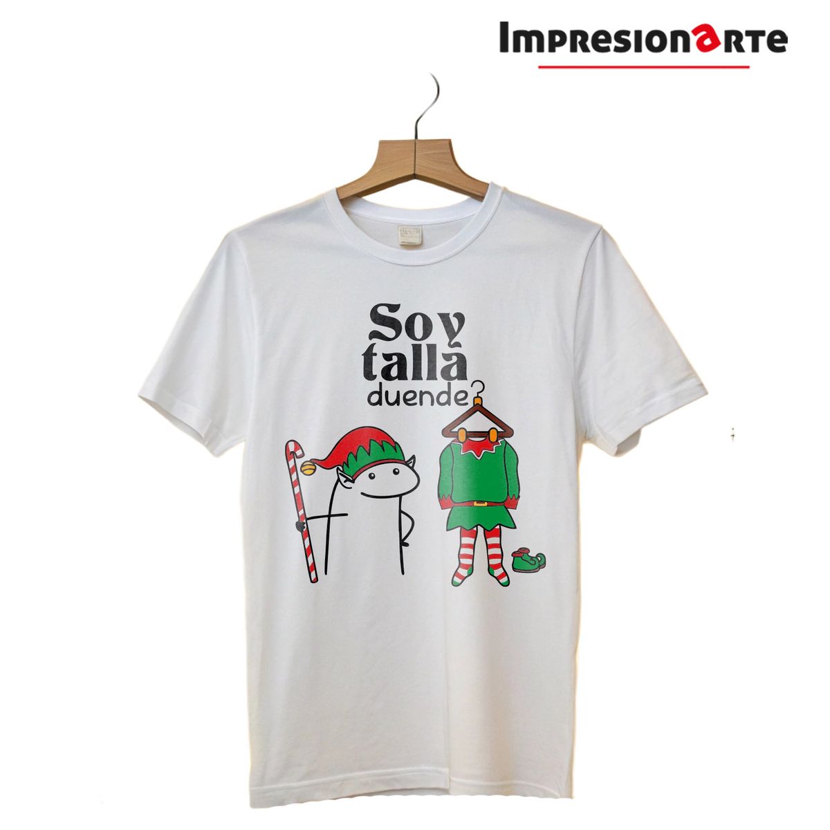 IMPRESIONARTE - Polo Navidad TALLA navidad funny 100% algodón manga corta