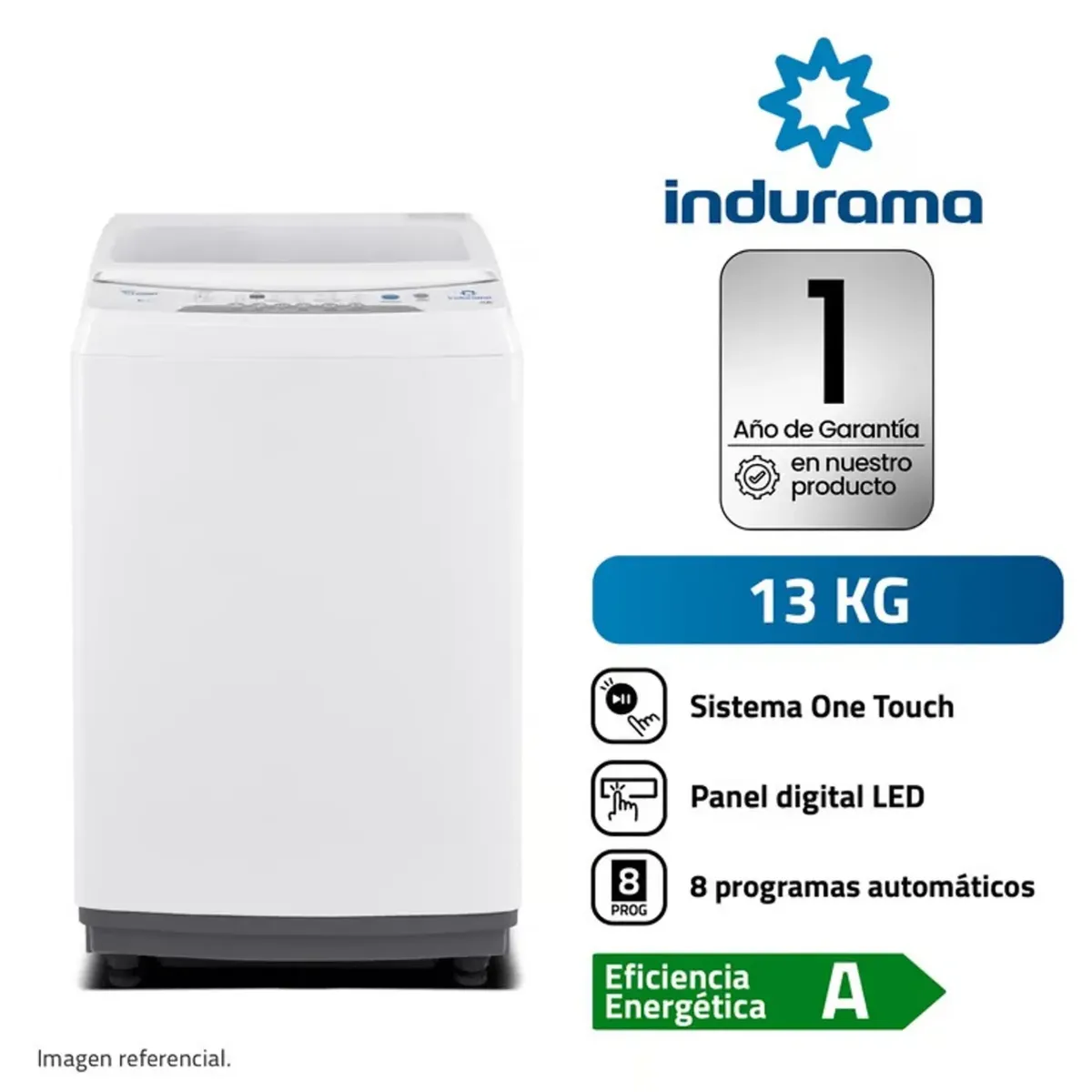 INDURAMA - Lavadora indurama 13KG Carga Superior LRI-13BLA