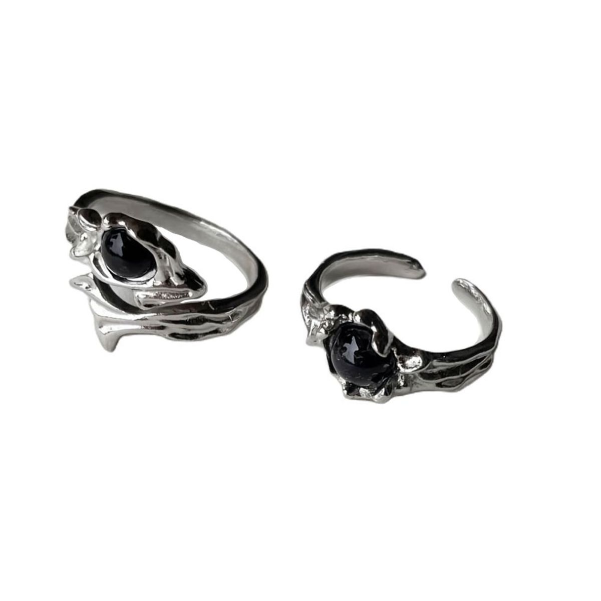 GENERICO - Par de Anillos Ajustable Abiertos Modernos