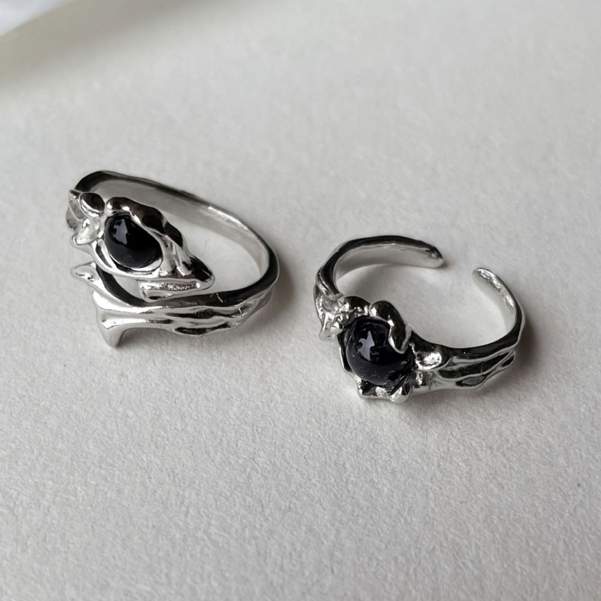 GENERICO - Par de Anillos Ajustable Abiertos Modernos