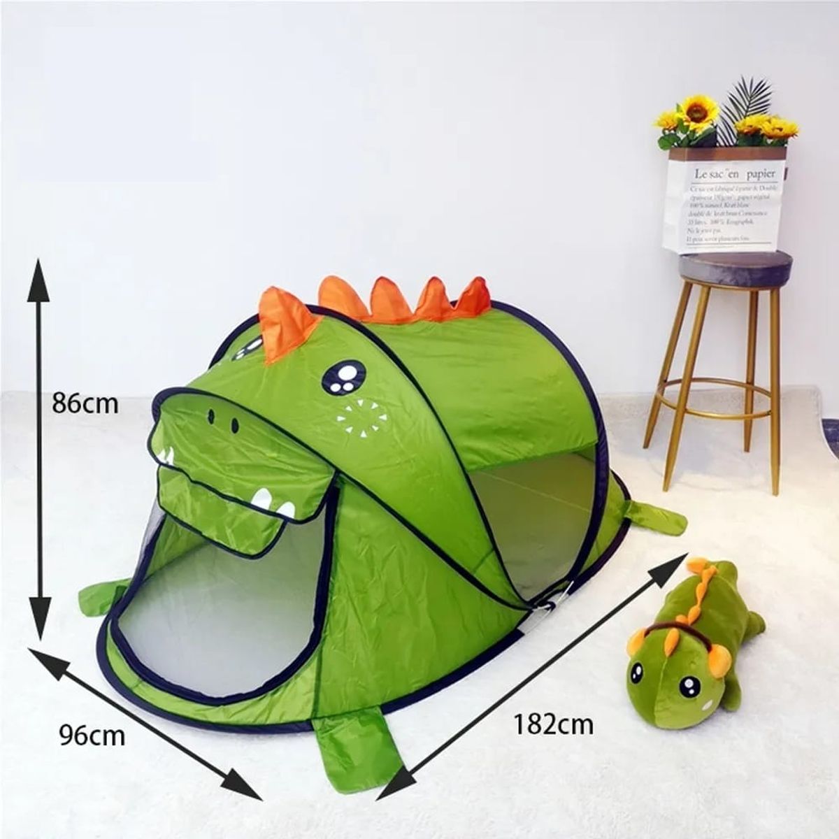 GENERICO - Carpa Infantil Modelo Dinosaurio  1.82 X 96 X 86 Cm