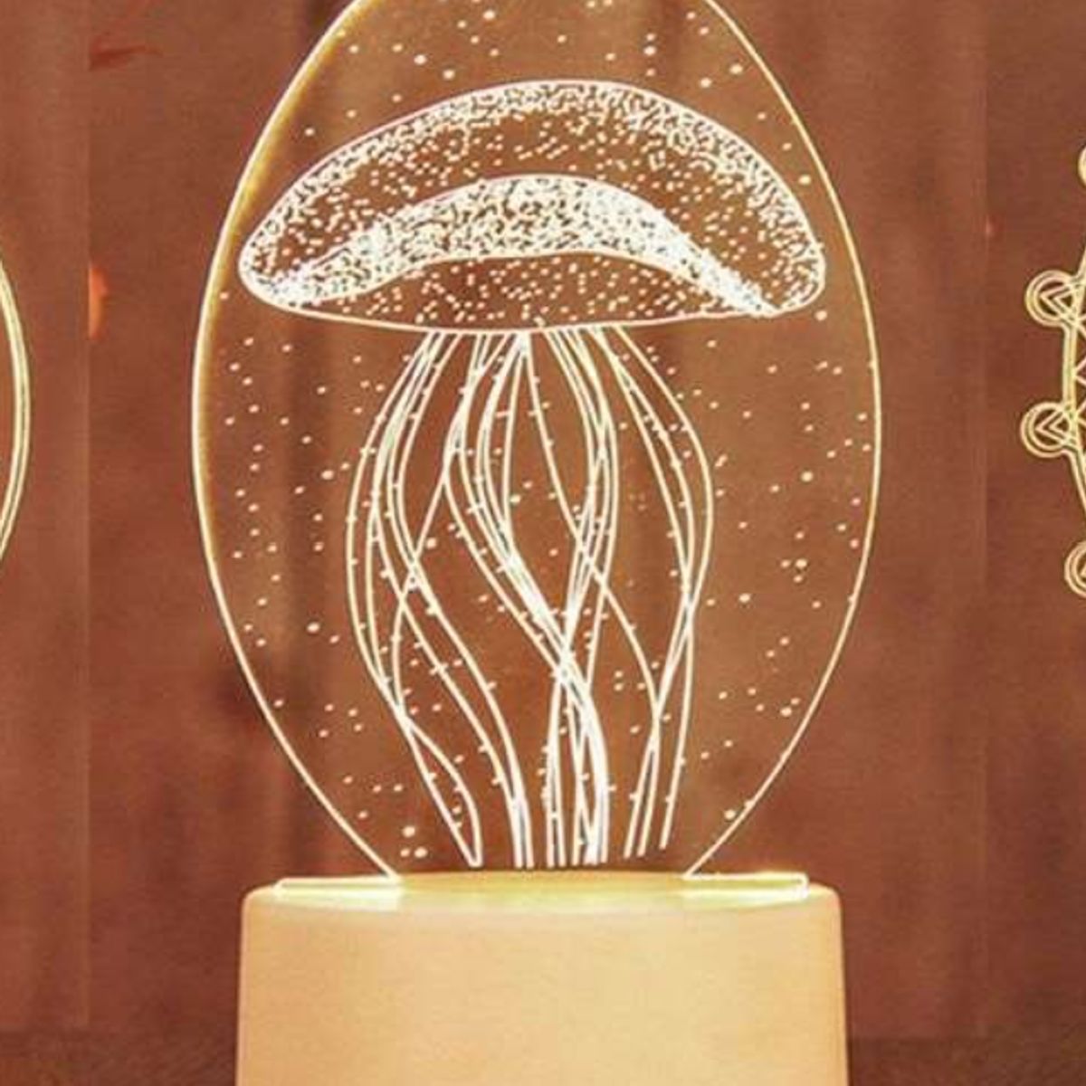 GENERICO - LÁMPARA DE NOCHE 3D LED TABLERO DE ILUSIÓN DECORACIÓN MESA NIÑOS MEDUSA