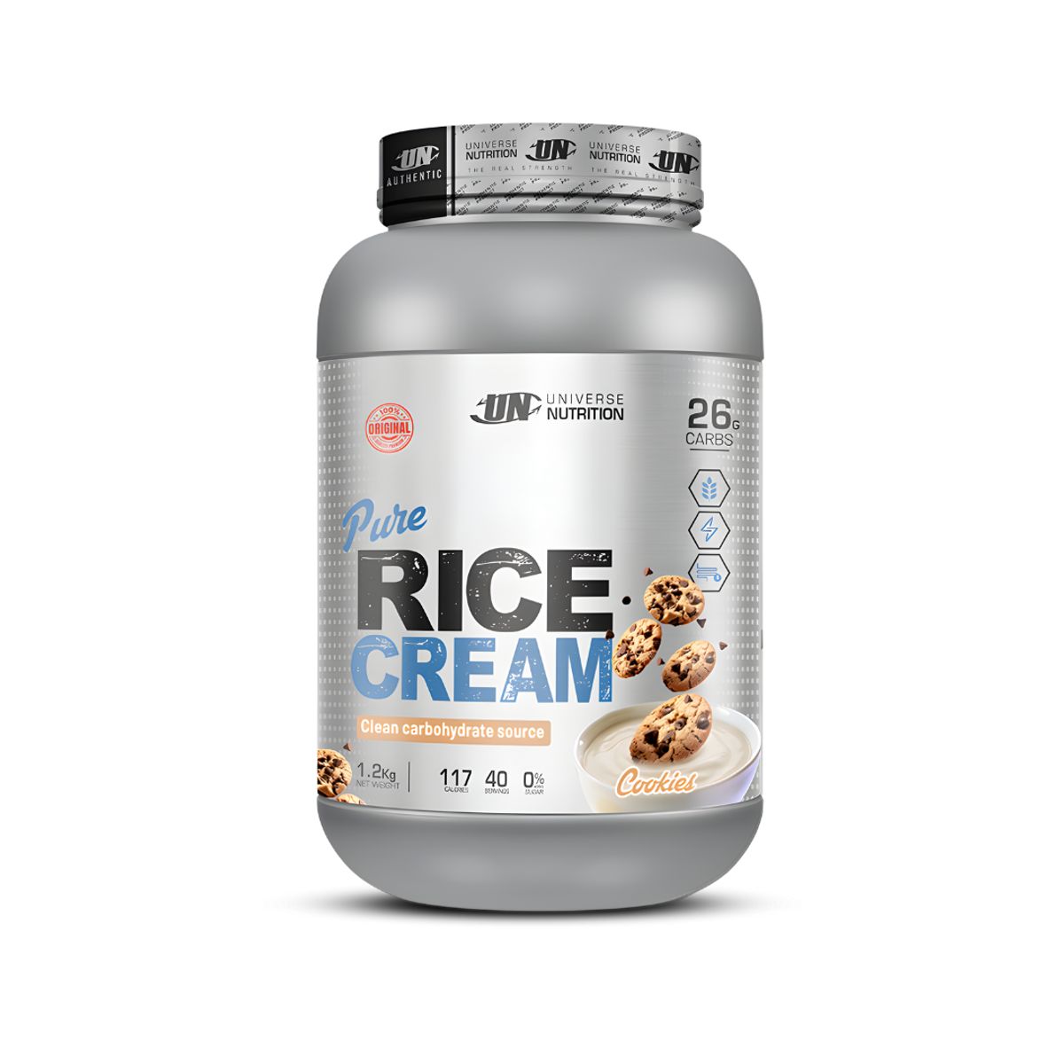 UNIVERSE NUTRITION - Crema de Arroz Universe Nutrition 1.2 kg Pure Rice Cream - Cookie and cream + Straps