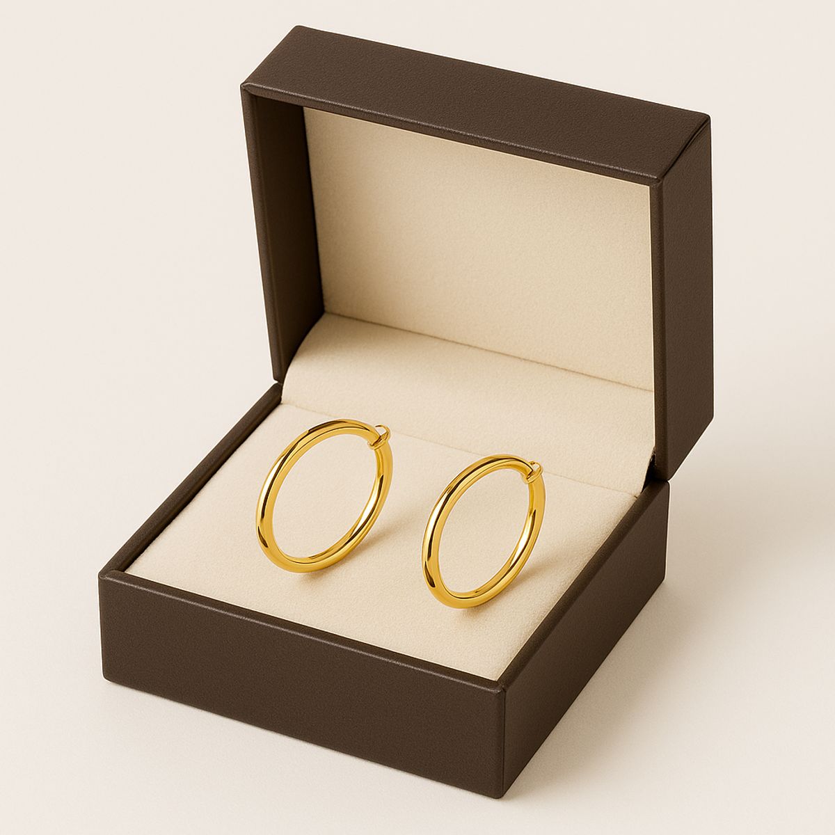 GENERICO - Aretes Argollas Doradas Lisas Acero Inoxidable Mujer Elegantes Minimalistas