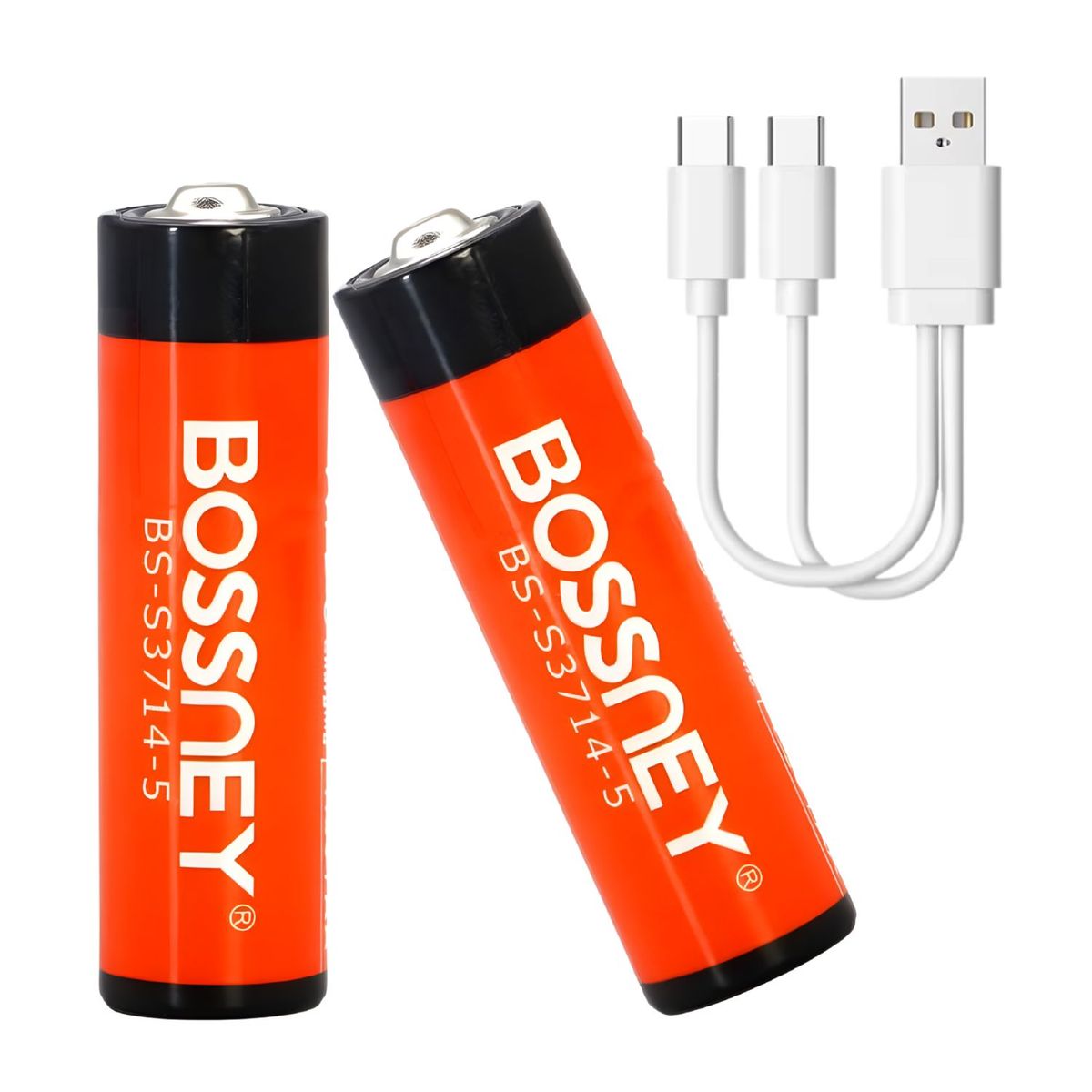 GENERICO - Pilas AA Recargables Bossney 3500mWh 15V de Litio con Puerto Type-C  Pack x2