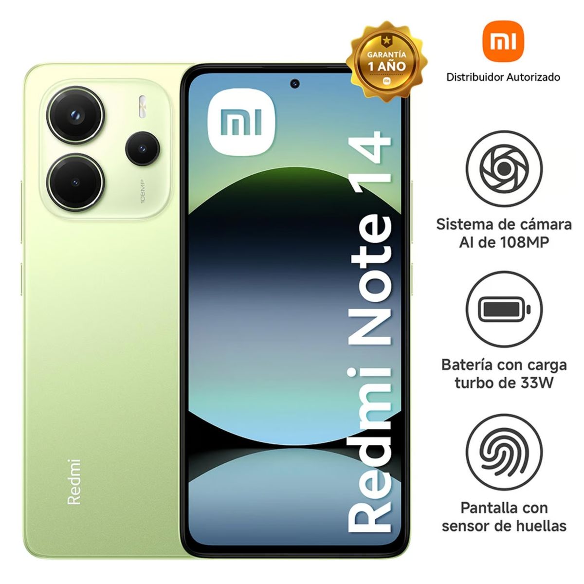 XIAOMI - Celular Xiaomi Redmi Note 14 8GB 256GB Verde