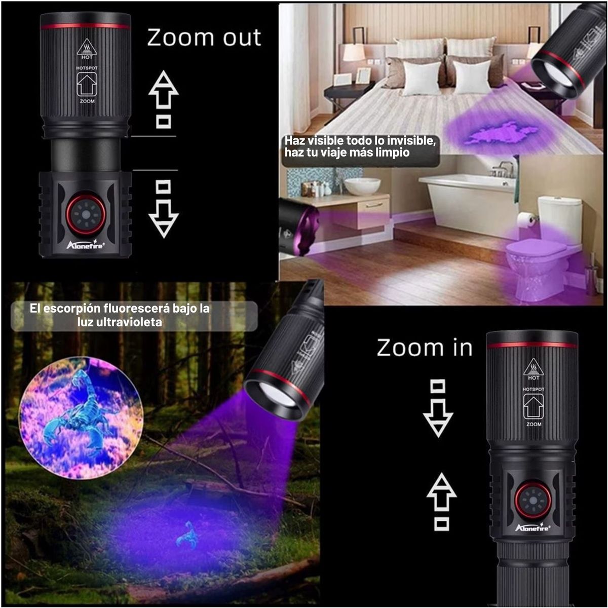 OEM - Linterna Ultravioleta 365nm Profesional Para Detección de Manchas Bil1etes y Pasaportes SV96