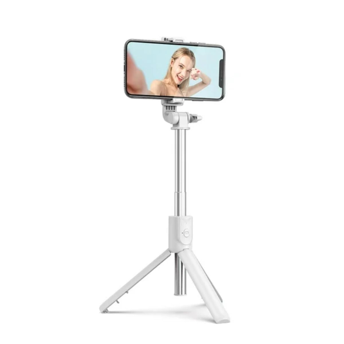 GENERICO - Mini Trípode Brazo Selfie Stick 2 en 1 Bluetooth R1 Blanco