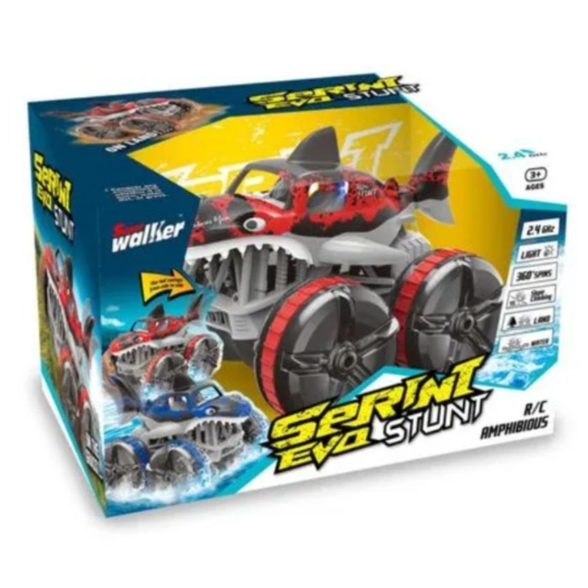 KIDS N PLAY - Carro A Control Remoto Super Walker Tiburón Rojo