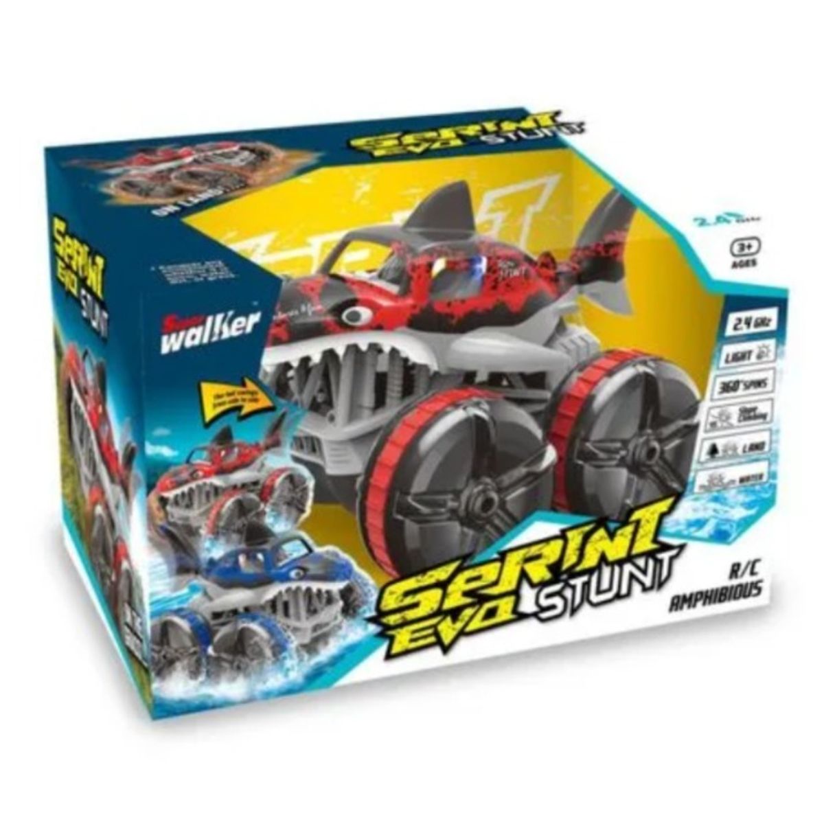 KIDS N PLAY - Carro A Control Remoto Super Walker Tiburón Rojo