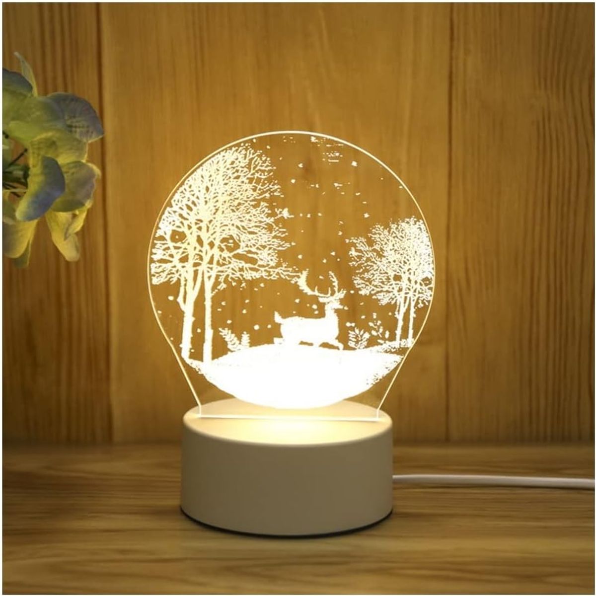 GENERICO - LÁMPARA DE NOCHE 3D LED TABLERO DE ILUSIÓN DECORACIÓN MESA NIÑOS ESCRITORIO RENO PAISAJE