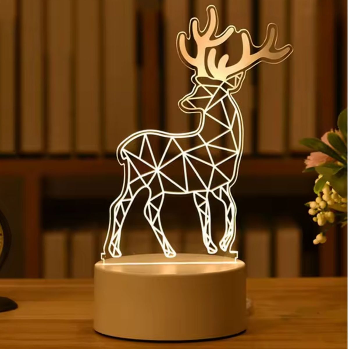 GENERICO - LÁMPARA DE NOCHE 3D LED TABLERO DE ILUSIÓN DECORACIÓN MESA NIÑOS ESCRITORIO RENO