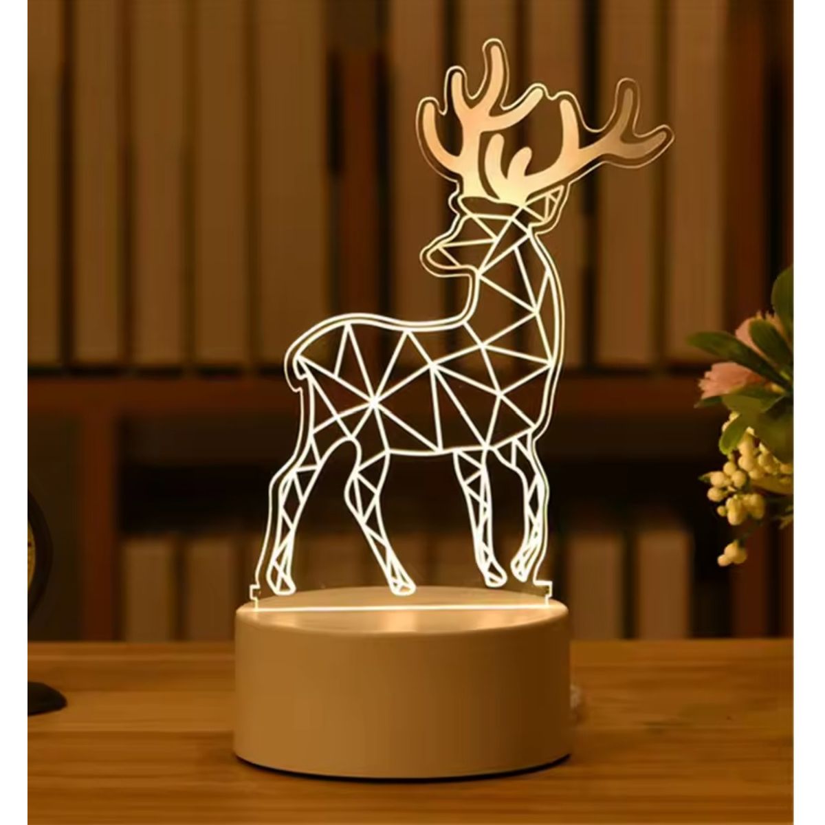 GENERICO - LÁMPARA DE NOCHE 3D LED TABLERO DE ILUSIÓN DECORACIÓN MESA NIÑOS ESCRITORIO RENO