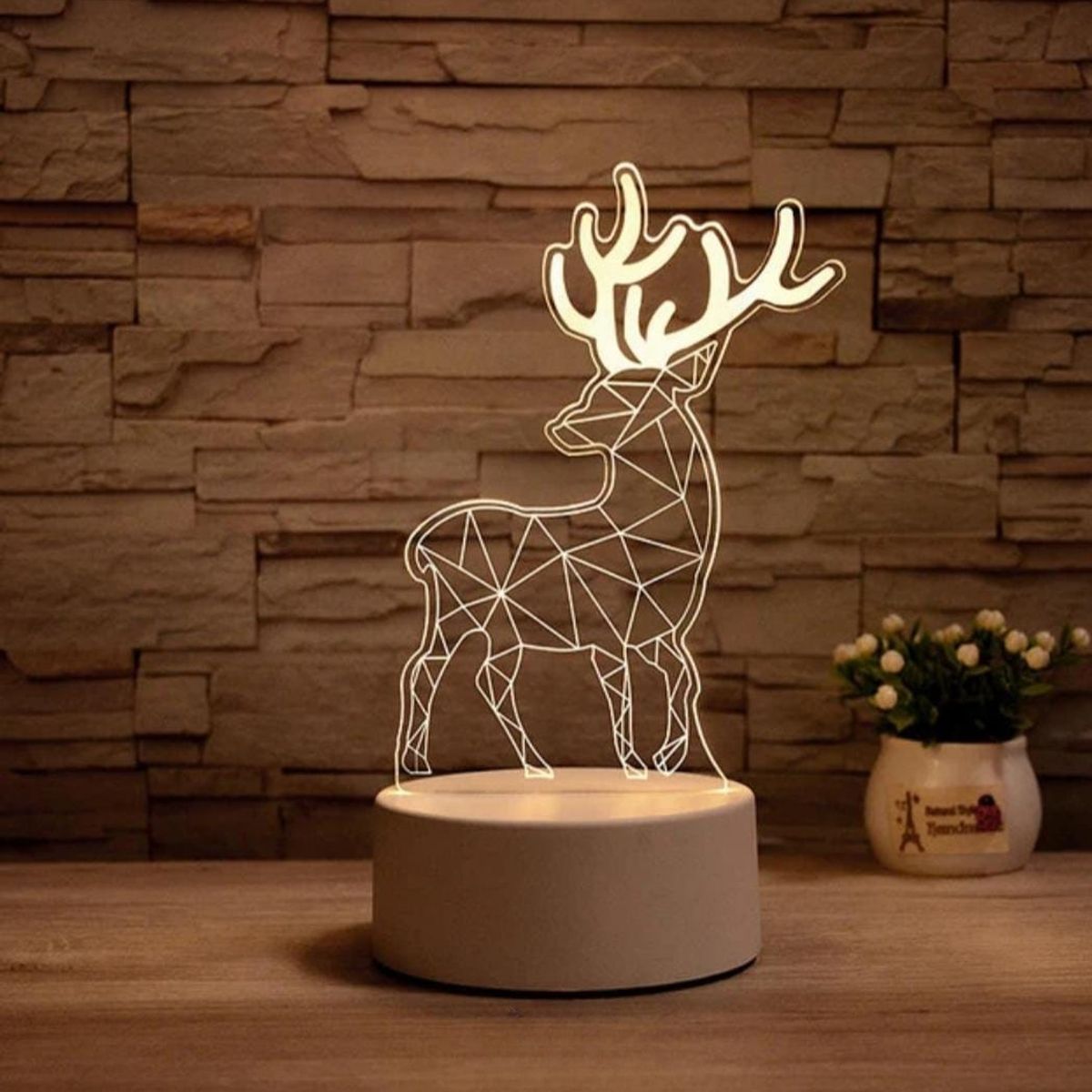 GENERICO - LÁMPARA DE NOCHE 3D LED TABLERO DE ILUSIÓN DECORACIÓN MESA NIÑOS ESCRITORIO RENO