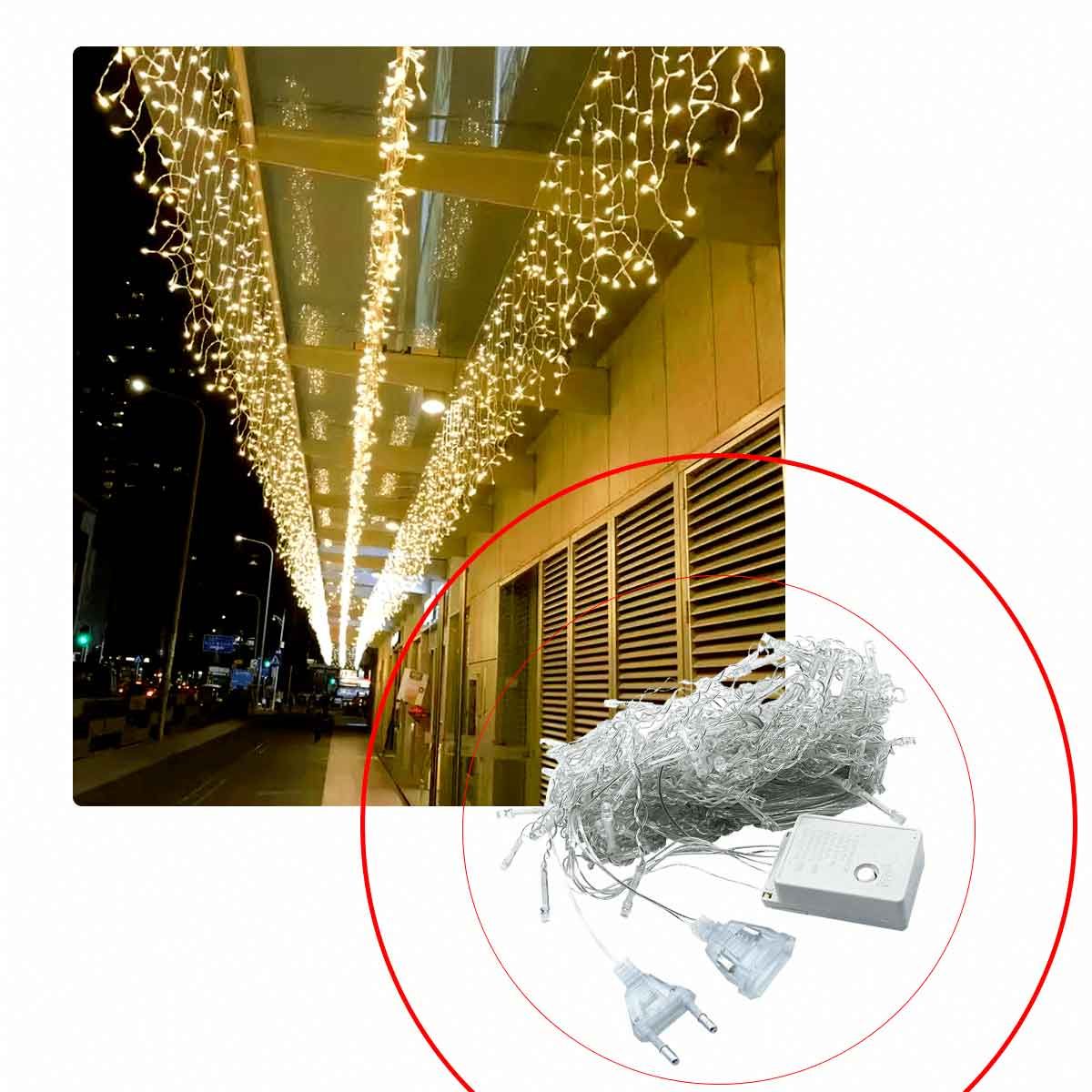 GENERICO - Cascada 12 mts CON CONECTOR HEMBRA 400leds /// Amarillo